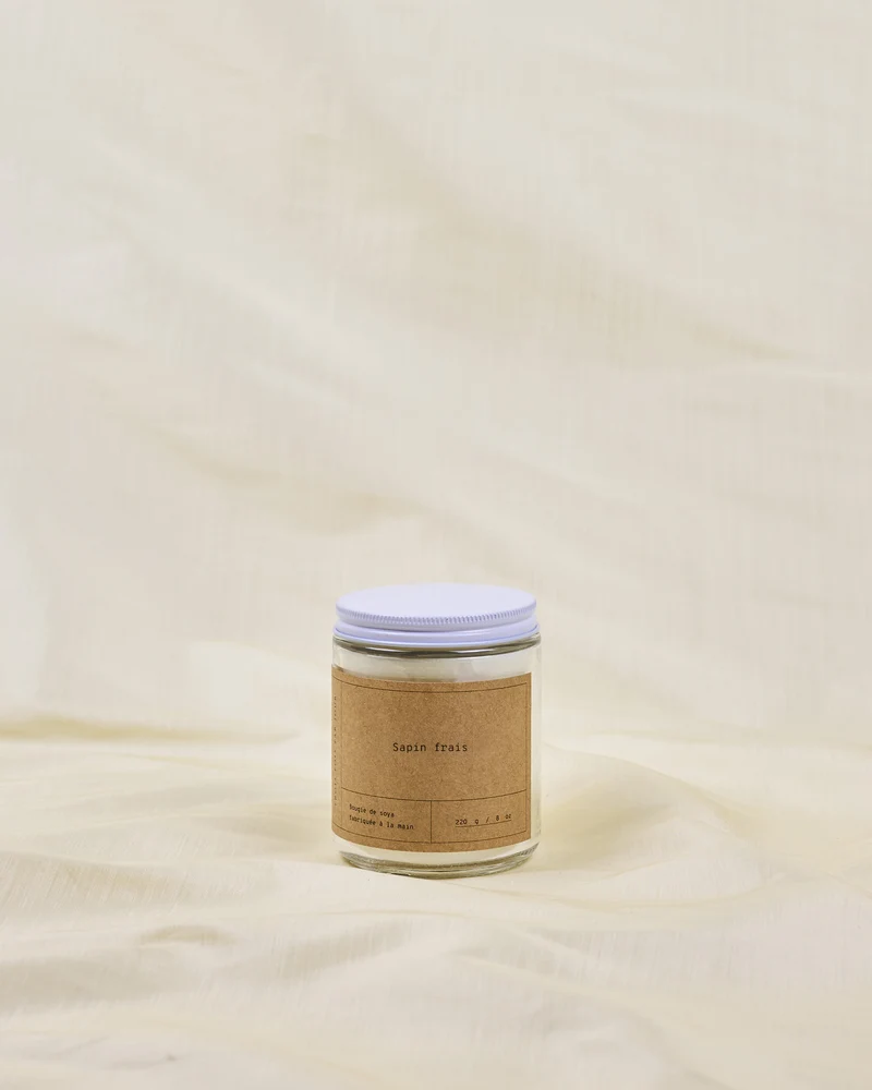 Bougie de soya — Sapin frais — 8 oz (50 heures)