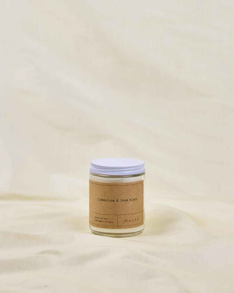 Bougie de soya — Clémentine & thym blanc — 8 oz (50 heures)