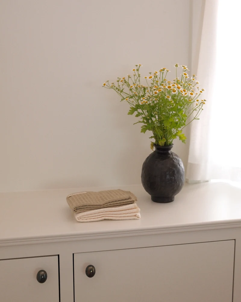 Duo | Linges gaufrés en coton