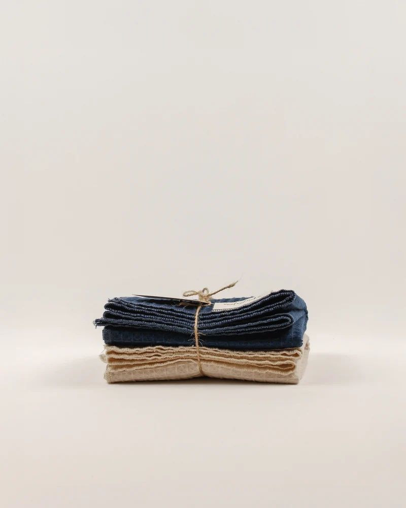 Duo | Linges gaufrés en coton