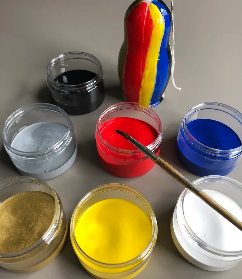 Colore acrilico rosso, a pennello , per cera o per gesso (1290 24263)