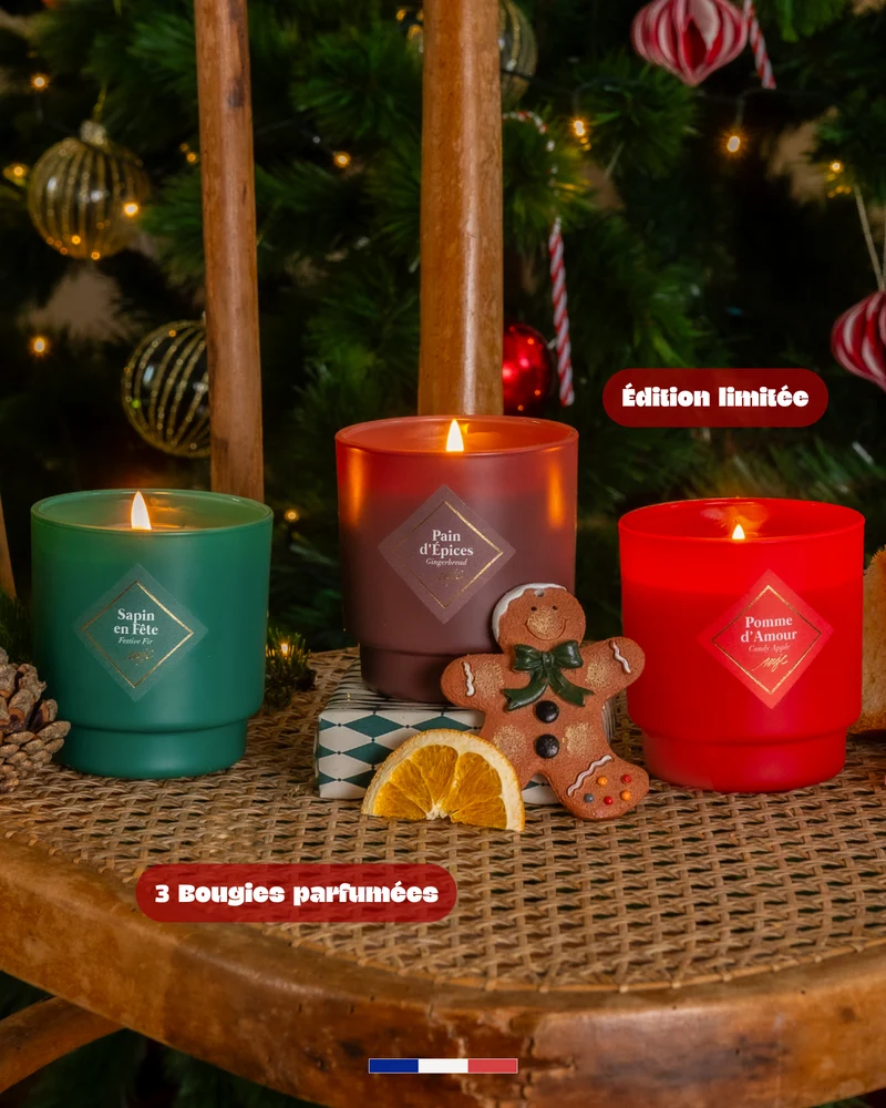 Trio bougies parfumées d'hiver