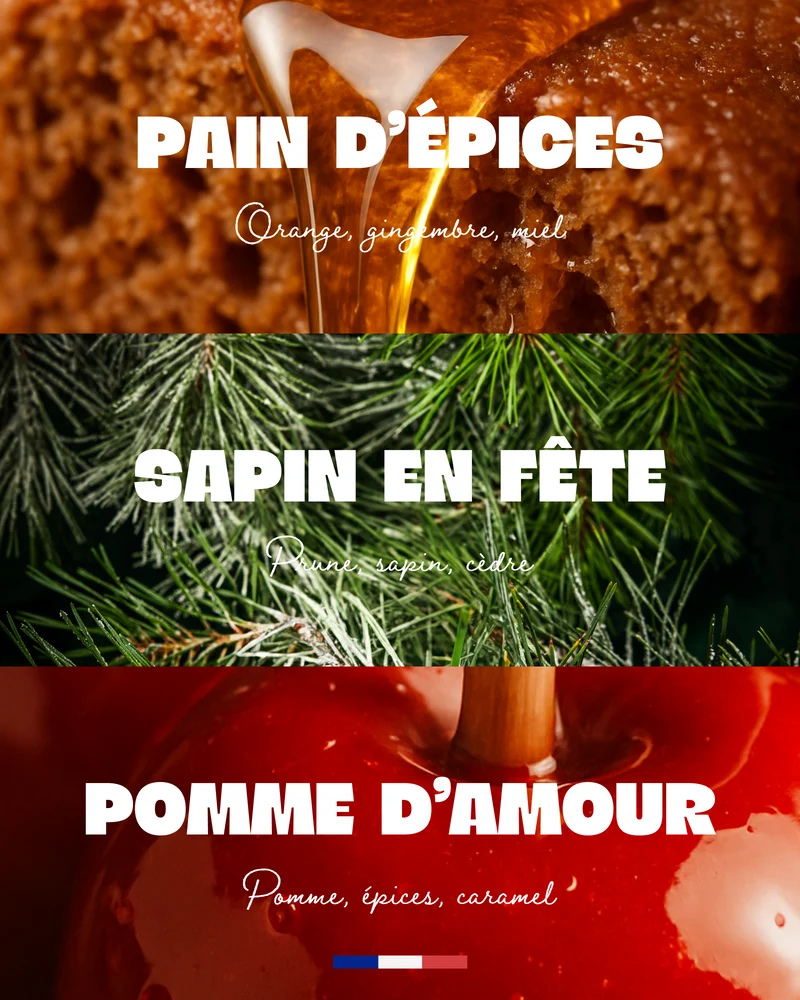 Trio bougies parfumées d'hiver