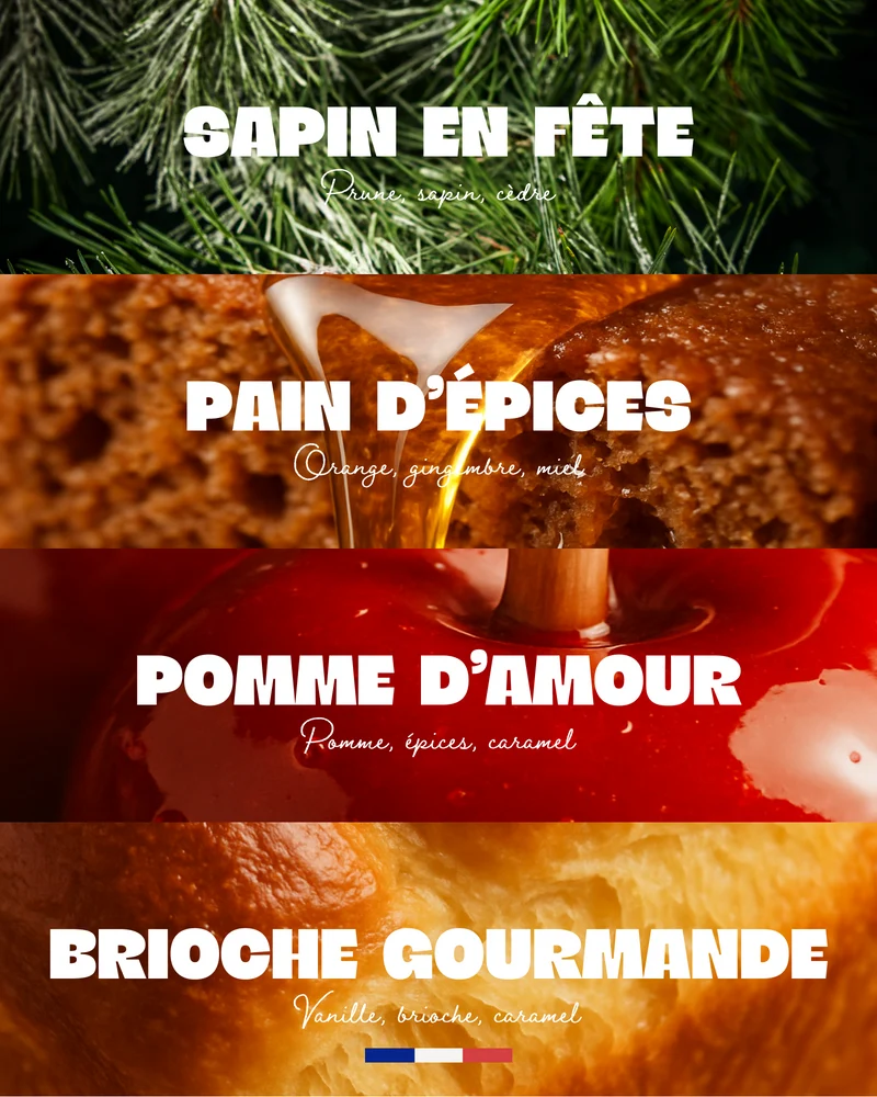 Bougies parfumées d'hiver