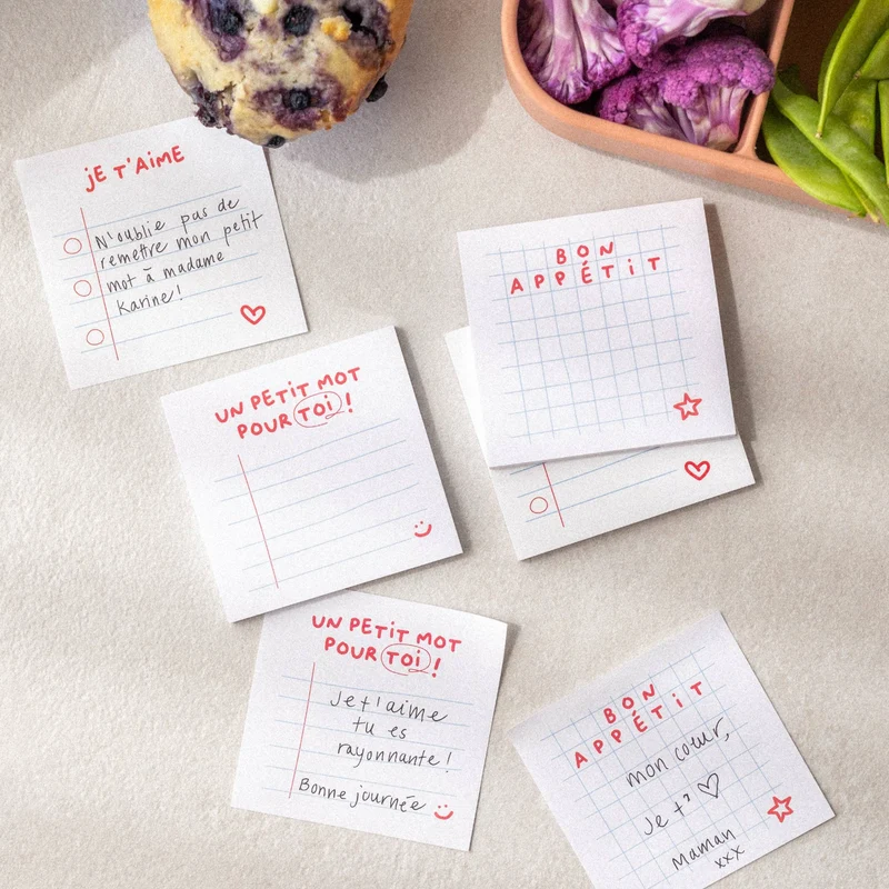 Trio | Post-it — Mots dans les lunchs