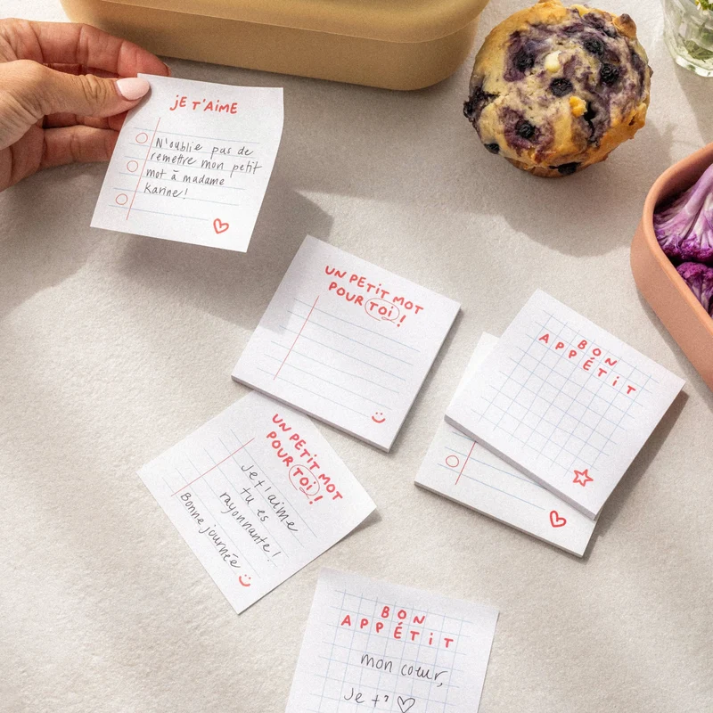 Trio | Post-it — Mots dans les lunchs