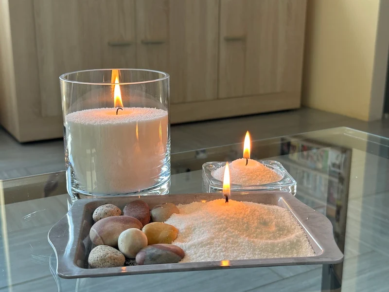 Candle sand white, sabbia di cera per candele