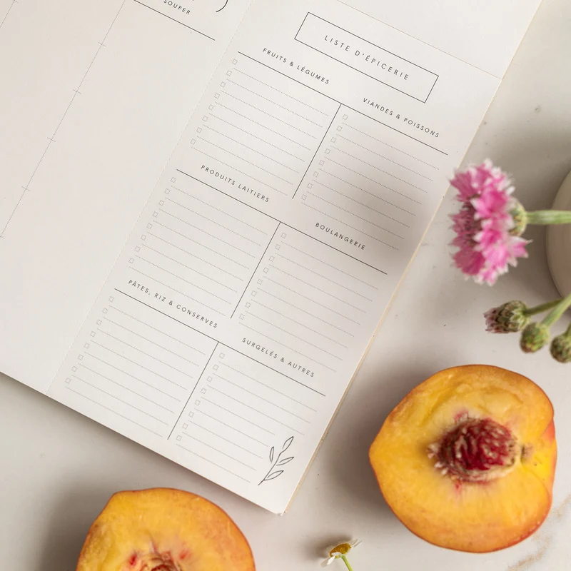 Planificateur de repas & liste d'épicerie détachable