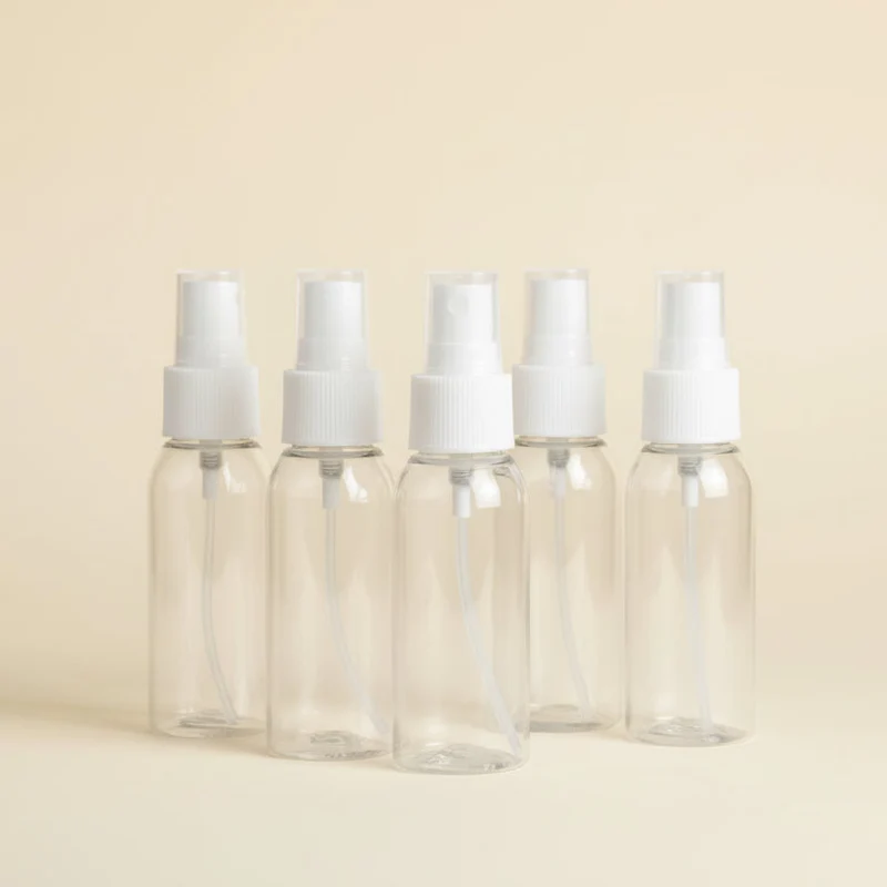 Bottiglia spray con nebulizzatore 60 ml, colore trasparente grigio, confezione da 5 pz