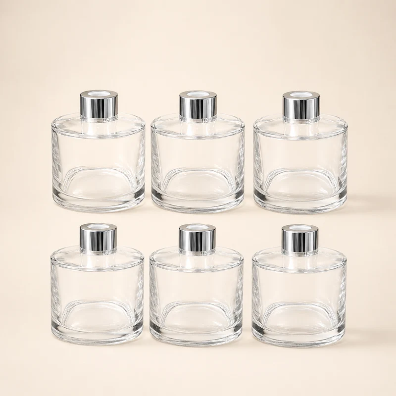 Bottiglia di vetro per profumatori ambiente, rotonda, 6 pz, 100 ml o 150 ml