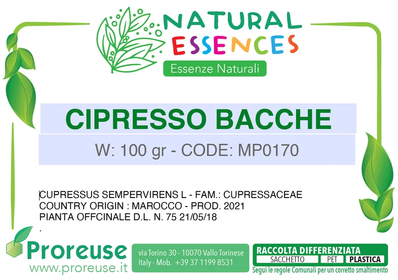 Bacche di cipresso triturate ( garbuli) - 100 gr