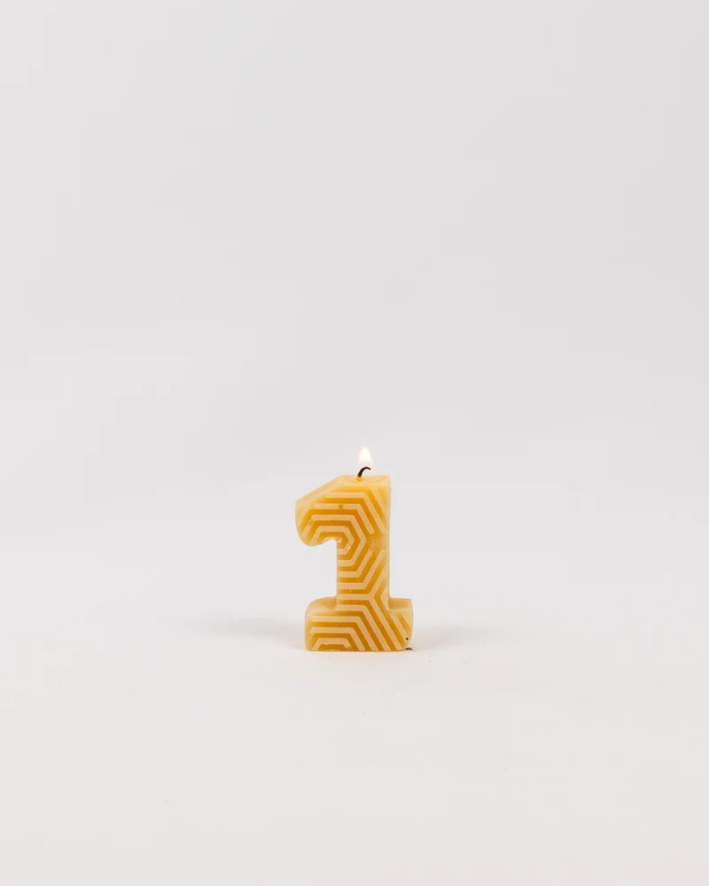 Bougies d'anniversaire en cire d'abeille (Chiffres 0 à 9)