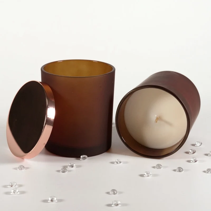 Verre bougie Ambré Givré - 300ml