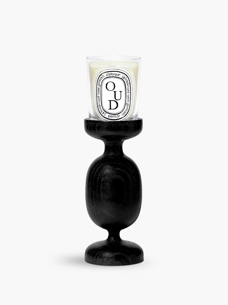 Bougeoir Colonne noir - Pour bougie modèle classique