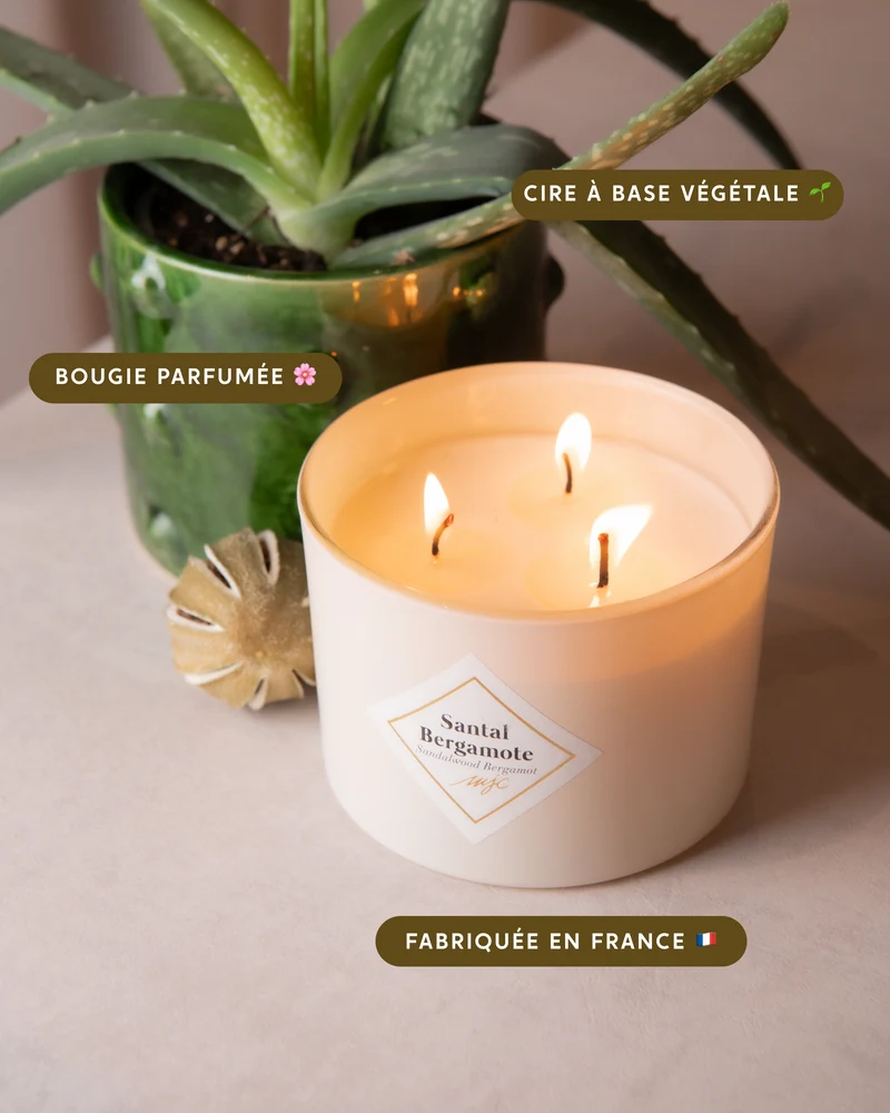 Grande bougie Santal Bergamote