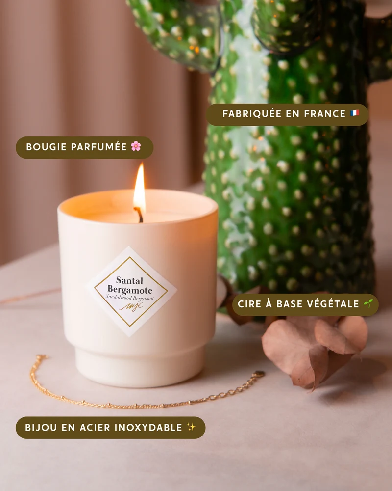 Bougie bijou surprise Santal Bergamote