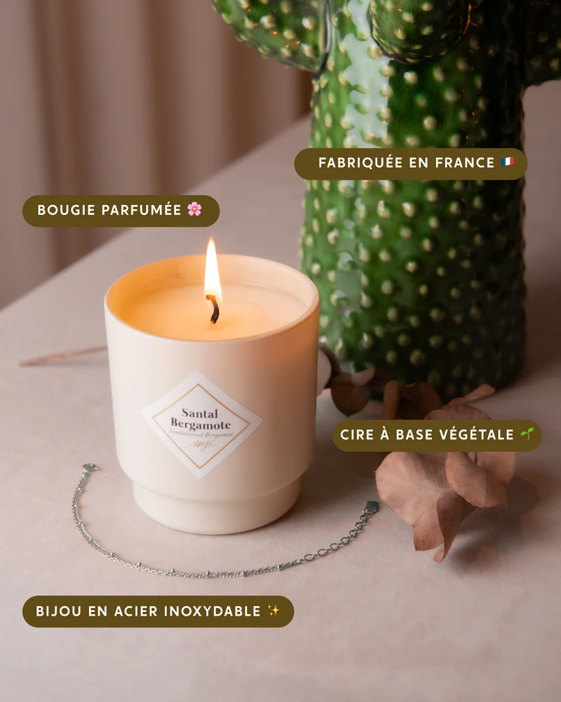 Bougie bijou surprise Santal Bergamote
