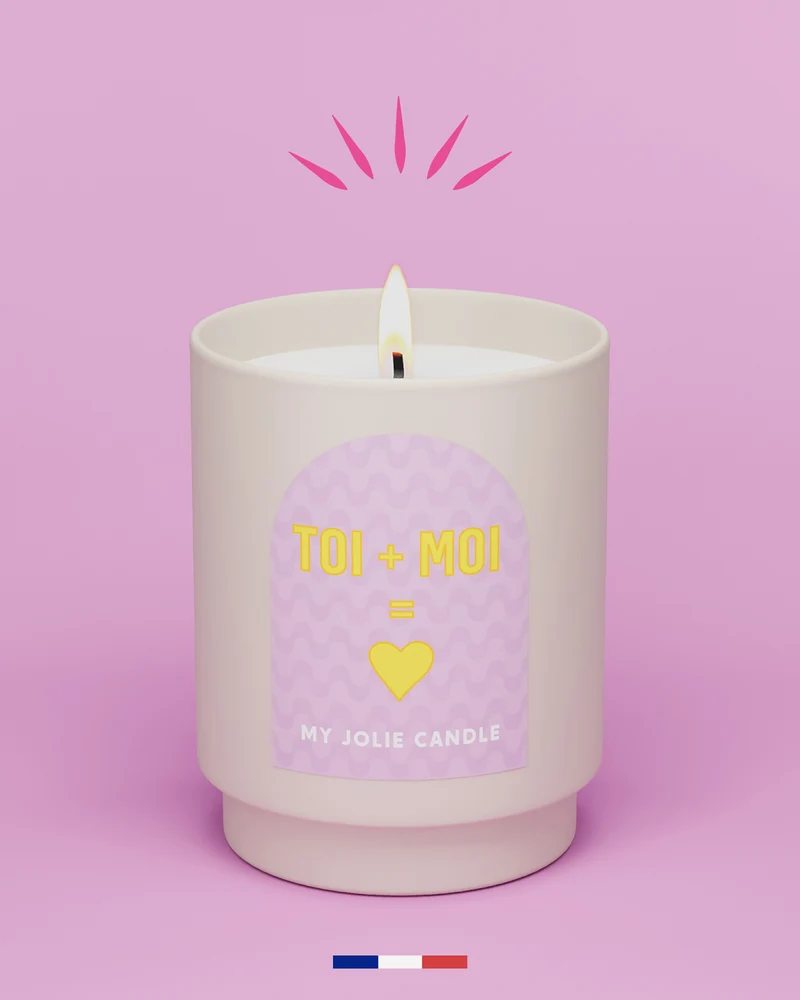 Bougie parfumée - Toi + moi = coeur