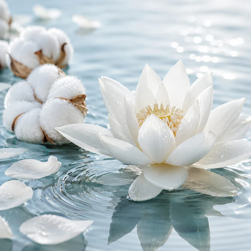 Lotus blanc et coton - Parfum pour bougie