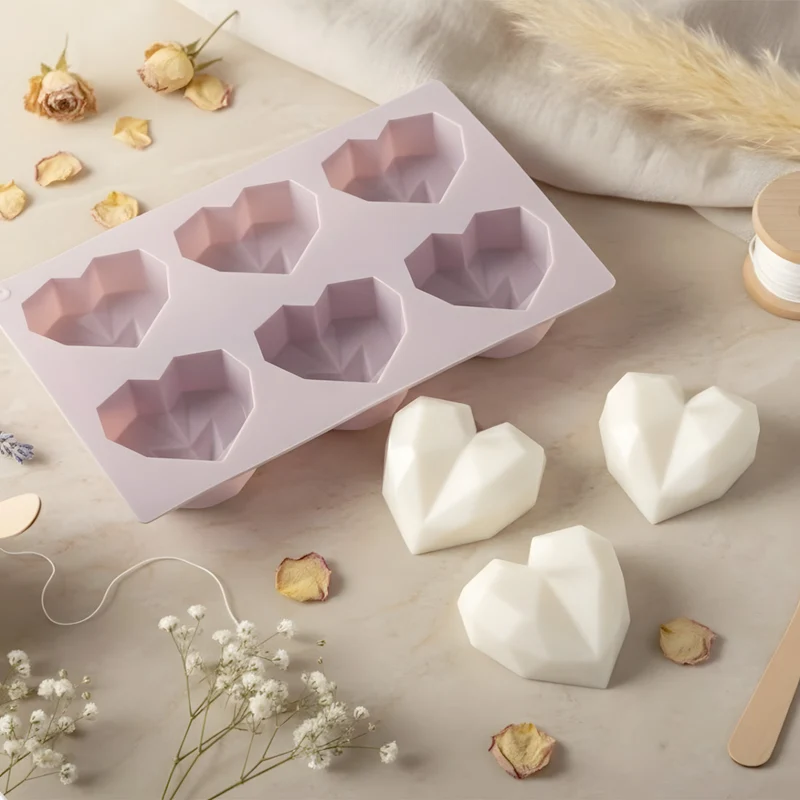 Moule bougie Cœurs graphiques - Silicone