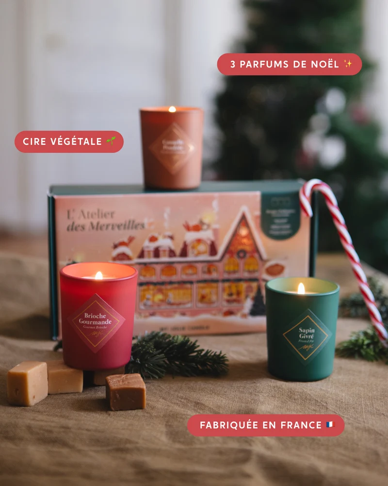 Coffret trio de bougies Noël 2024