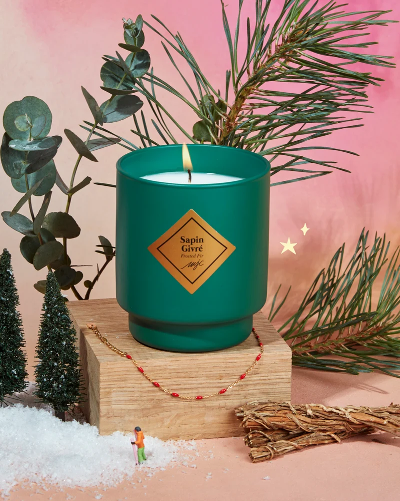 Bougie bijou Sapin Givré
