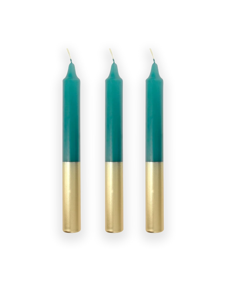 Bougies Bicolores - Bleu Lagon & Or