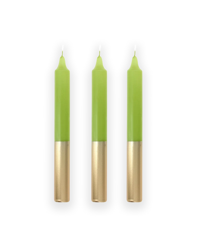 Bougies Bicolores - Vert Olive & Or