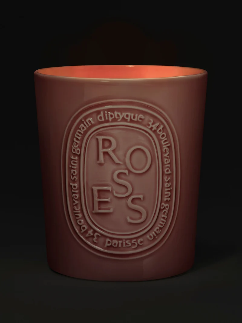 Roses - Bougie grand modèle