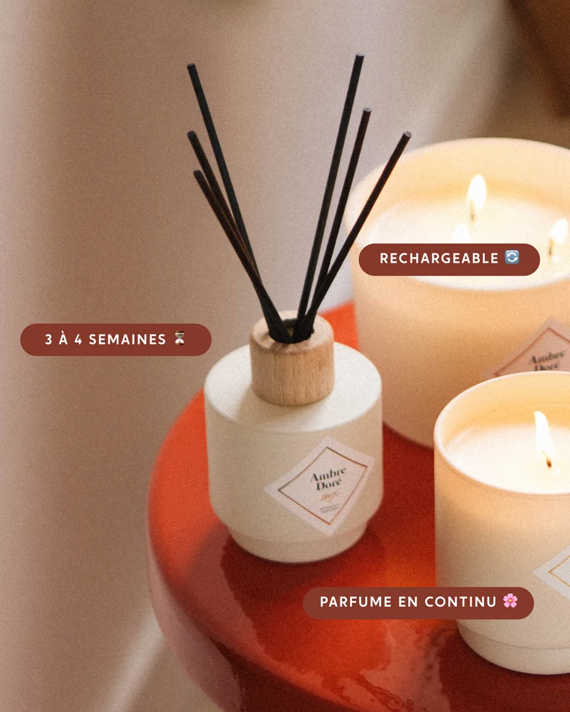 Bâtonnets parfumés Ambre Doré