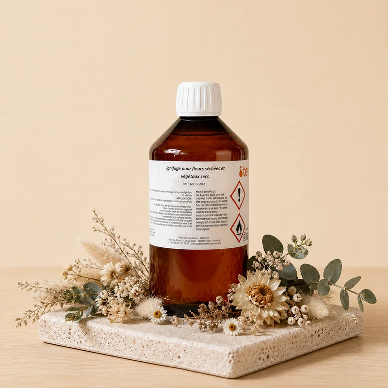 Ignifuge pour fleurs séchées et végétaux secs