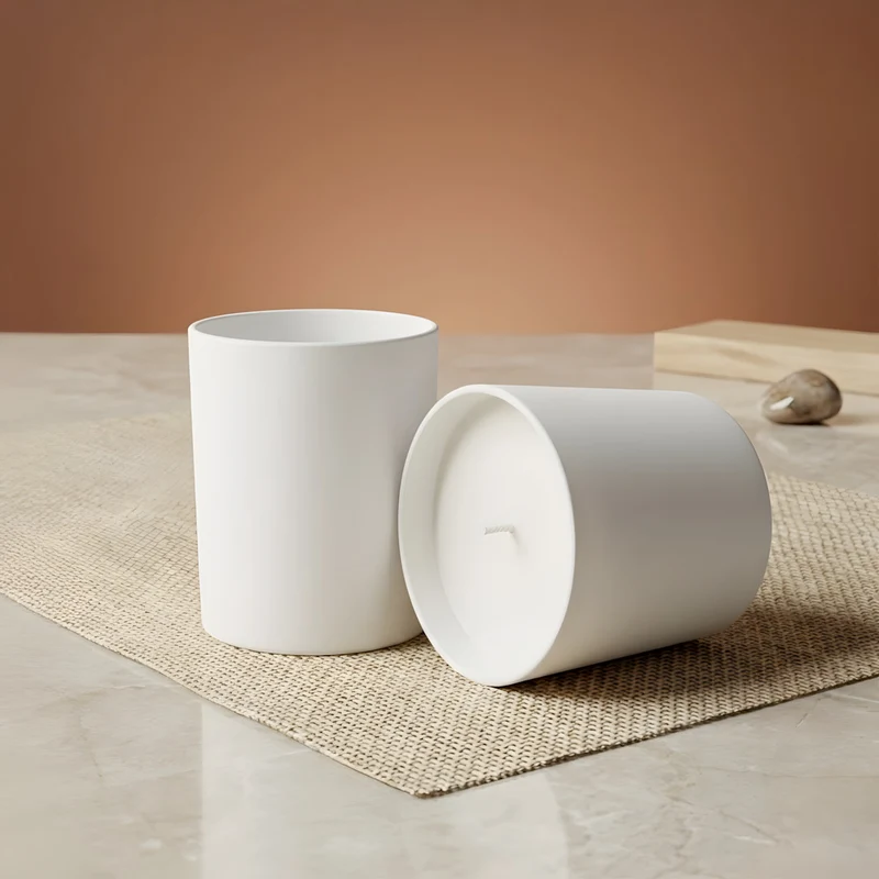 Verre bougie Blanc mat - 200 ml