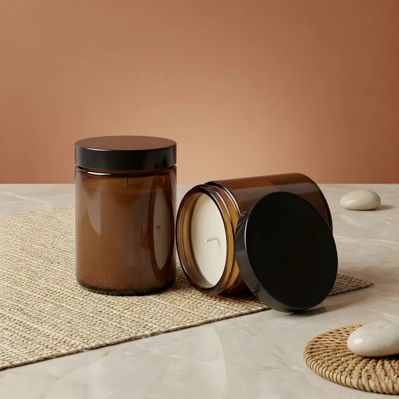 Verre bougie Pommadier ambré - 180 ml