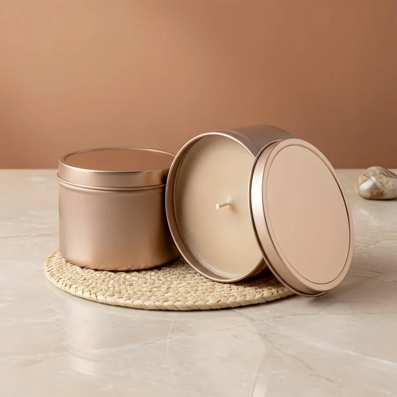 Boîte métallique Bronze ronde sans soudure - 250 ml