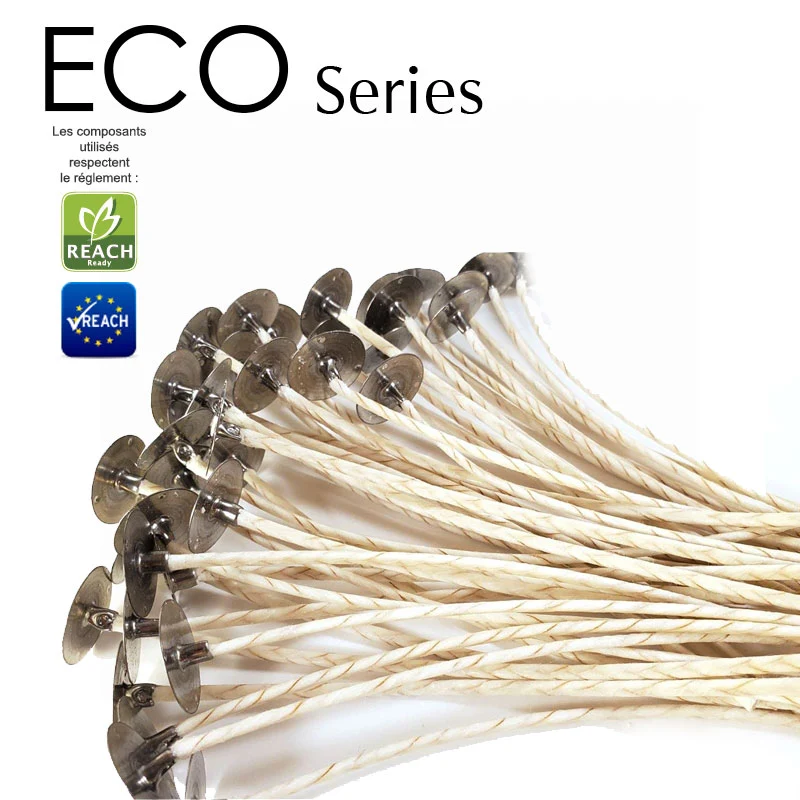 Mèches ECO cirées en coton pour bougies
