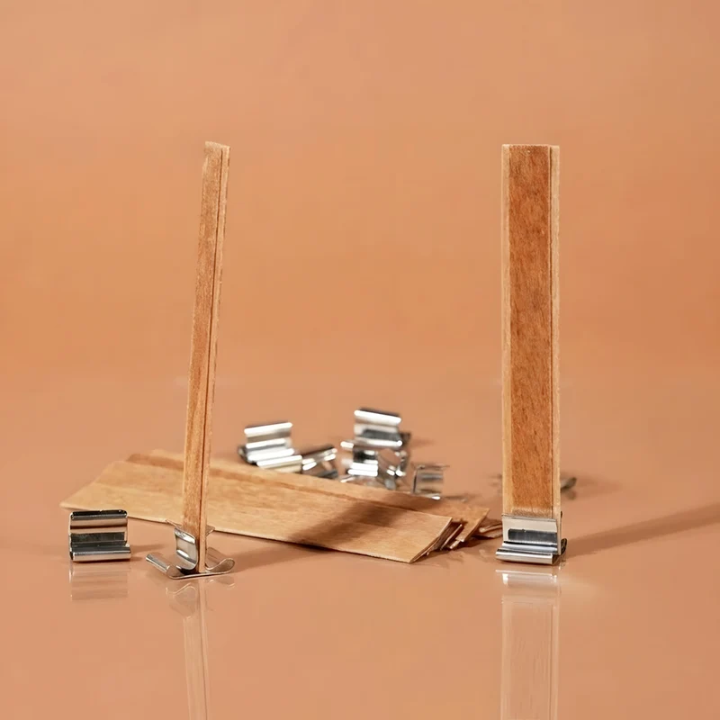 Mèches en bois plates et doubles pour bougies