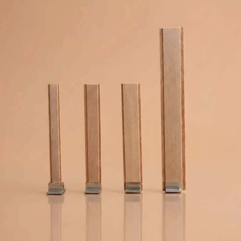 Mèches en bois plates et doubles pour bougies