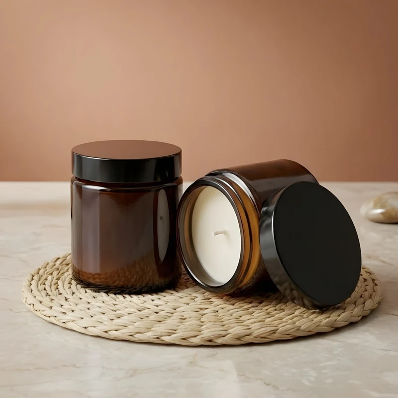 Verre bougie Pommadier ambré - 120 ml