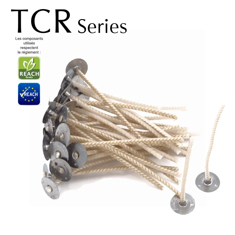 Mèches TCR cirées en coton pour bougies