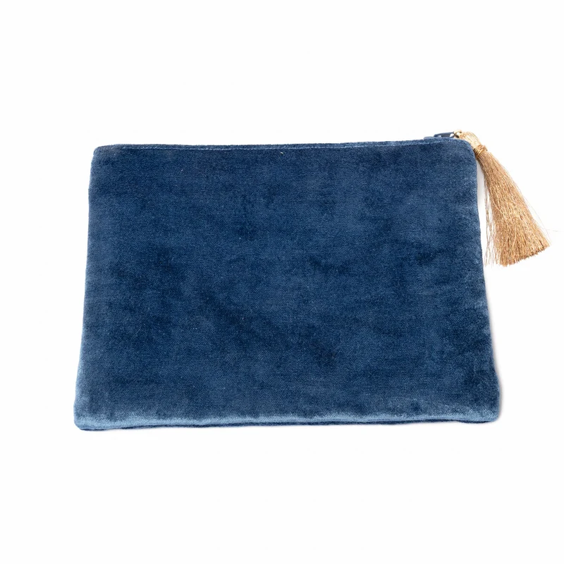 Etui fluweel blauw met maan