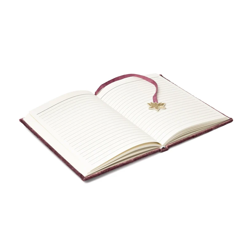 Notitieboek fluweel roze met godin