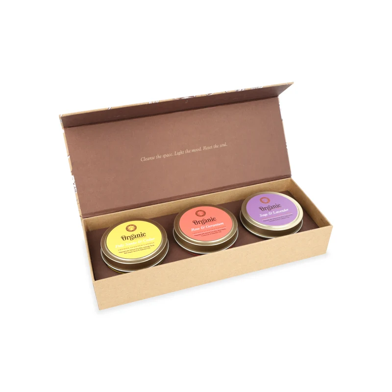 Geurkaars smudge SET van 3 Organic Goodness