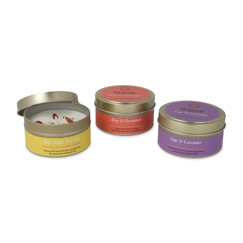 Geurkaars smudge SET van 3 Organic Goodness
