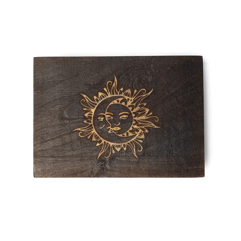 Tarotdoos Maan & Zon Zwart Mangohout