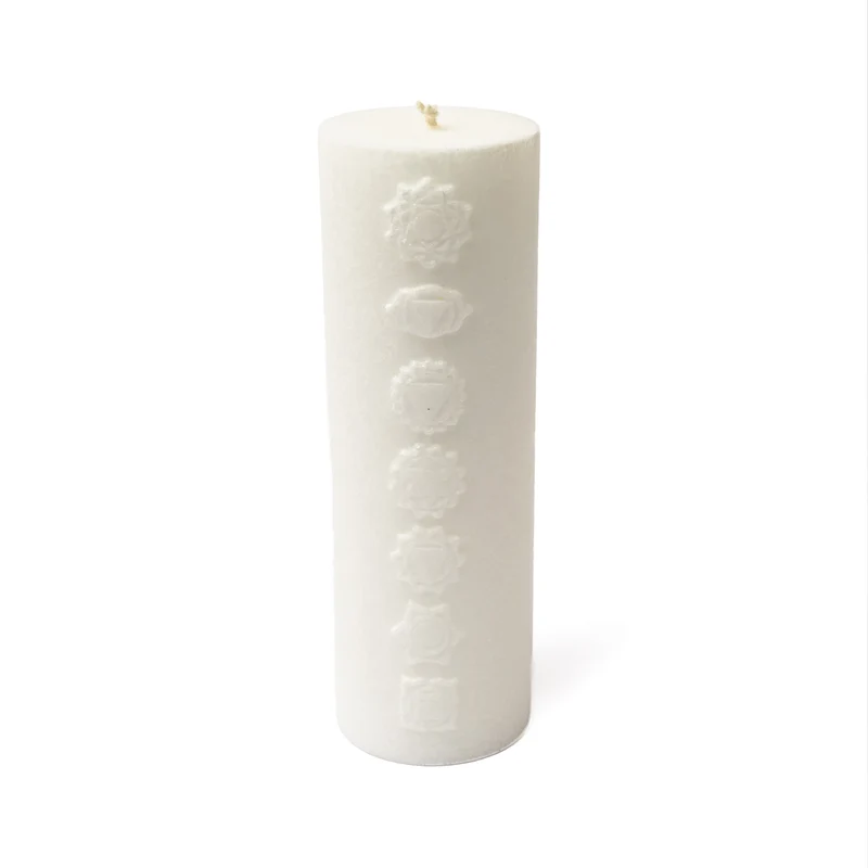 Kaars stearine Chakra relief gebroken wit ongeparfumeerd