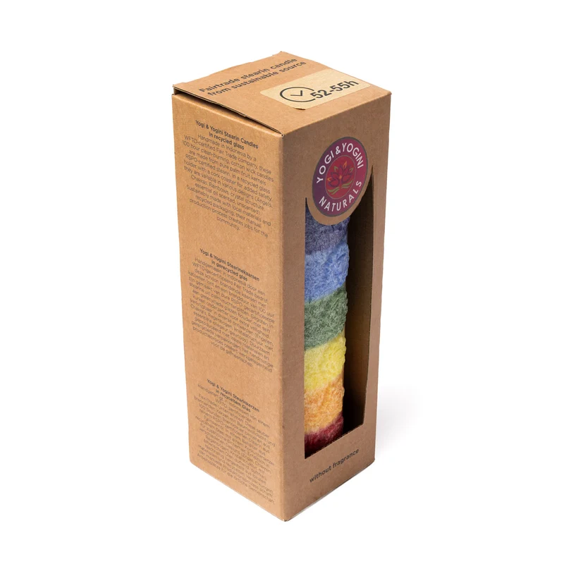 Kaars stearine Chakra relief regenboog ongeparfumeerd
