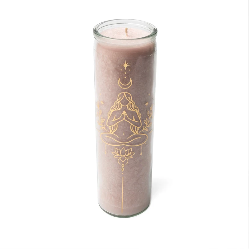 Kaars stearine meditatie zachtroze ongeparfumeerd
