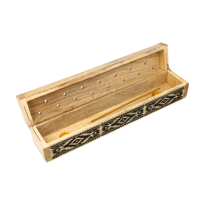 Wierookbrander kistje tribal mangohout
