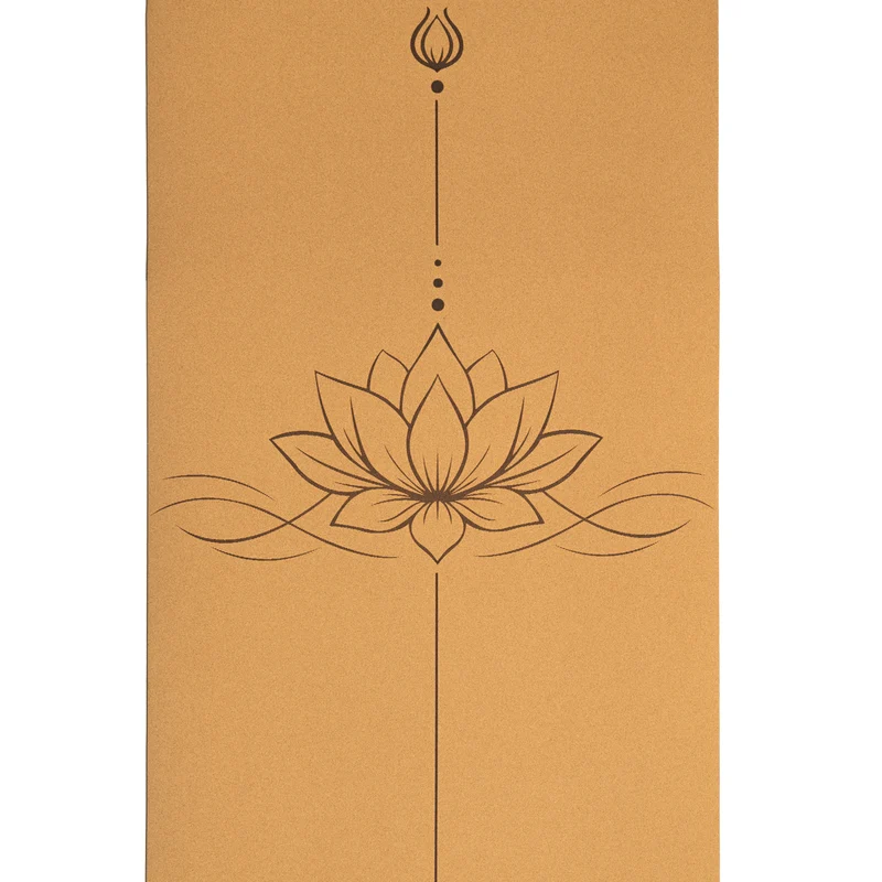 Yogi & Yogini Yogamat Cork / TPE lijnwerk Lotus