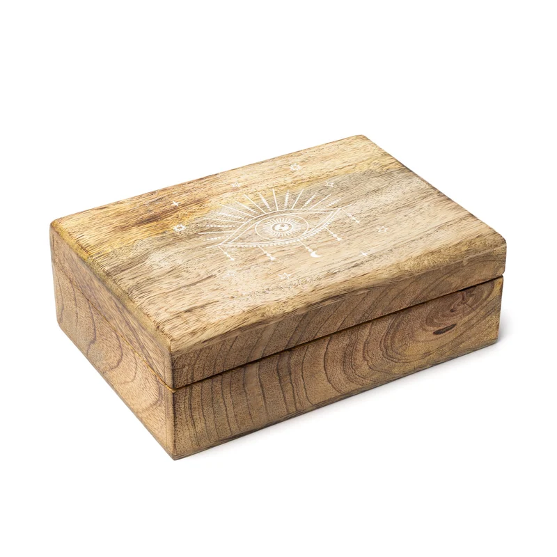 Tarotdoos Alziend Oog Mangohout Whitewash